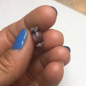 Purple glass trollbead with bumps